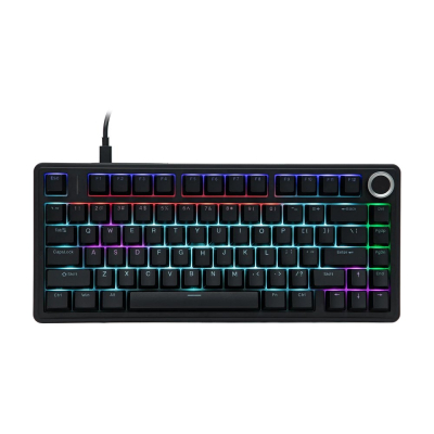 Teclado Aula F75 Rainbow Switch Pink Mecanico Negro