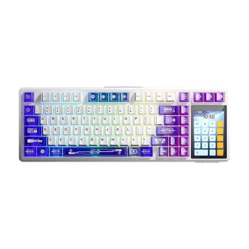 Teclado Aula L99 Rgb Semi Transparente Purple/White