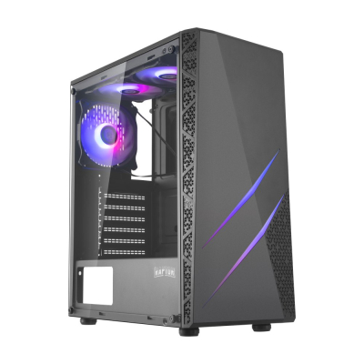 Gabinete Raptor Blaze Force Tg Mid-Tower X3 Fan Rgb Black