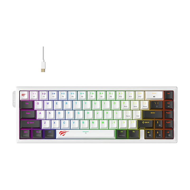 Teclado Havit Backlit Kb900L Rgb White/Black