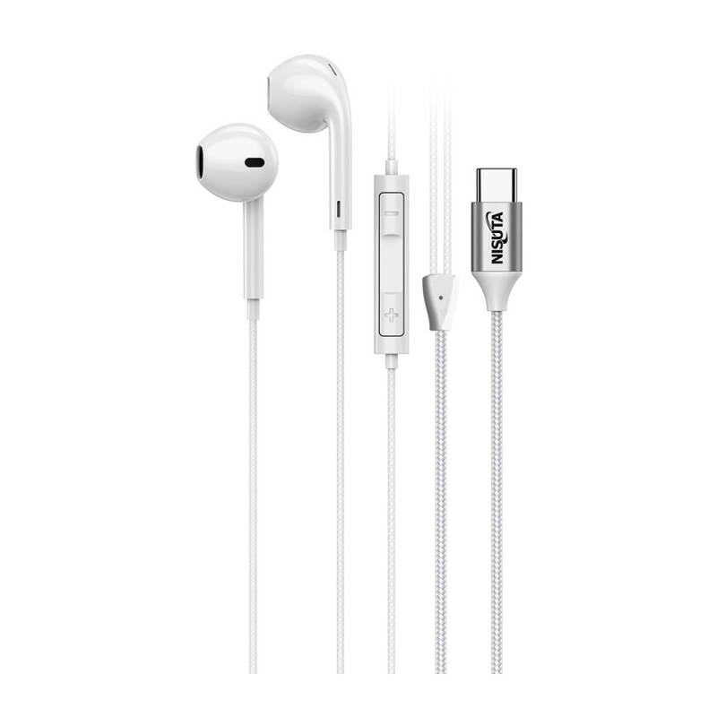 Auricular Nisuta Usb C In-Ear Con Microfono Nsau3C Blanco