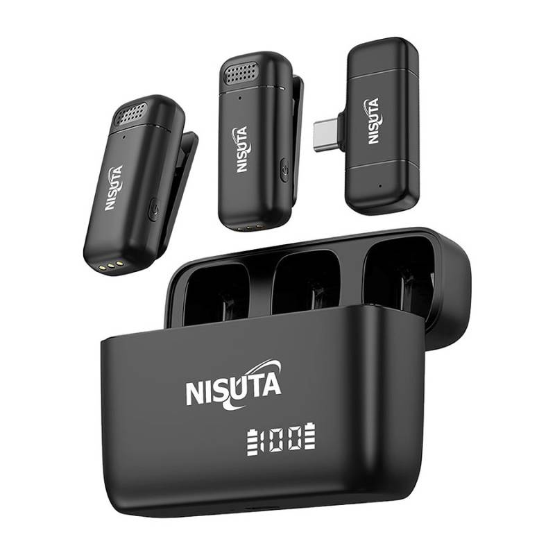 Microfono Nisuta Corbatero Inalambrico Doble Nsmicw3 C/Receptor Usb C