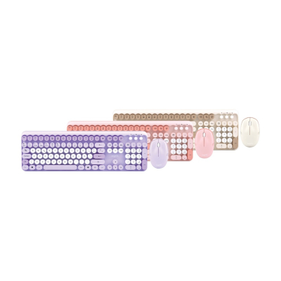 Kit Teclado Y Mouse Nisuta Nswi91Co Wireless Rosa
