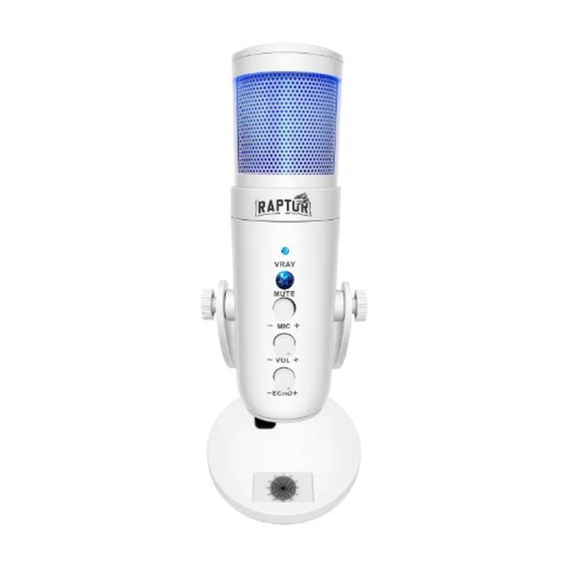 Microfono Raptor Vox Pro Rgb Usb P/Streaming White