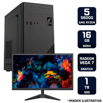 Pc Armada Con Monitor Amd Ryzen 5 5600G 1Tb Ssd 16Gb