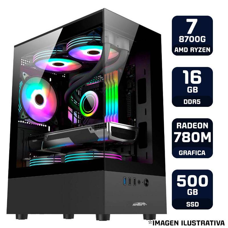 Pc Gamer Amd Ryzen 7 8700G 16Gb Ssd 500Gb Radeon 780M Fuente 600W 80+