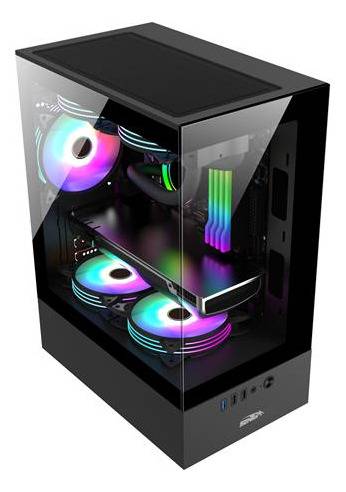 Outlet Gabinete Sentey H10 Micro-Atx Vidrio Templado Negro