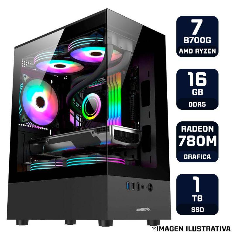 Pc Armada Gamer Amd Ryzen 7 8700G 16Gb Ram 1Tb Ssd Fuente 600W 80+