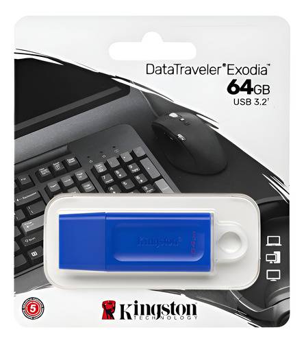 Pendrive 64Gb Kingston Dtx 3.2 Exodia Azul