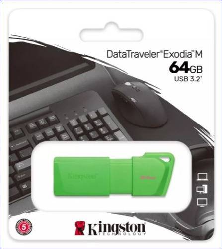 Pendrive 64Gb Kingston Dtx 3.2 Exodia M Neon Verde