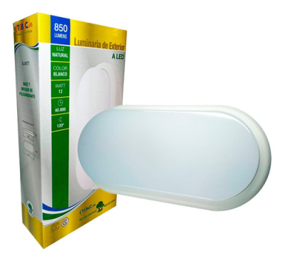 Lampara Exterior Tbcin Led Ovalada Blanco