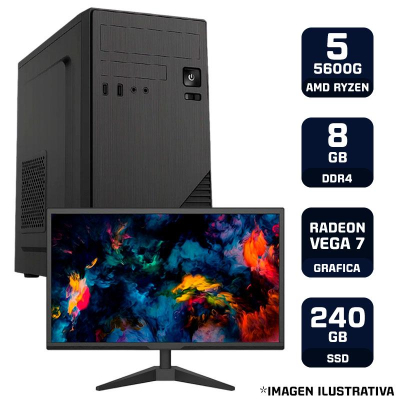 Pc Armada Completa Amd Ryzen 5 5600G 8G Ram 240Gb Ssd