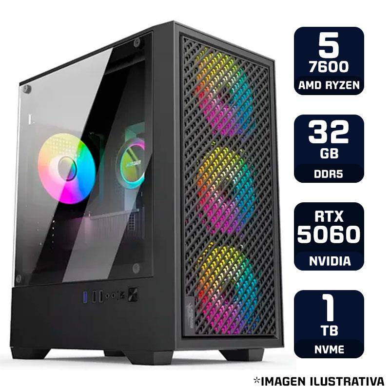 Pc Gamer Amd Ryzen 5 7600 Rtx 5060 Ti 32Gb Ddr5 Ssd 1Tb