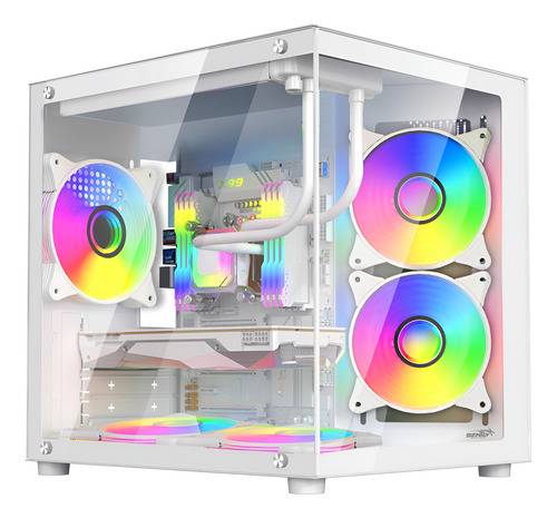 Gabinete Sentey A8 Micro Gs-7950-W Vidrio Templado 5 Fan Argb White