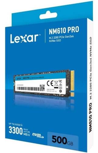 Disco Ssd M.2 500Gb Lexar Nm610 Pro Nvme Gen3X4