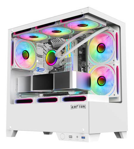 Gabinete Raptor Thunder Strike Tg Mid-Tower X1 Fan Rgb White