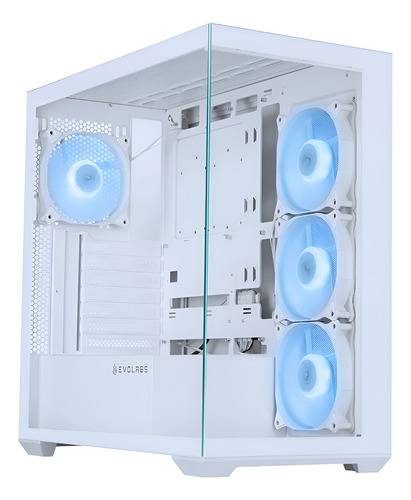 Gabinete Evolabs Progression Evo-305Aw White Edition X4 Fan Argb