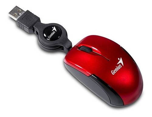 Mouse Genius Micro Traveler Retráctil Ruby Usb 1200 Dpi