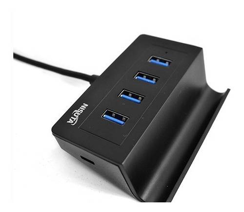 Hub Nisuta Usb 3.0 (4 Puertos) C/ Soporte Celular Ns-Uh0433