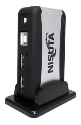 Hub Nisuta Usb 2.0 (7 Puertos) C/ Fuente Ns-Uh0704