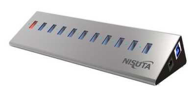 Hub Nisuta Usb 3.0 (10 Puertos) Nsuh113Q+1Qc 3.0 De Carga Rapida